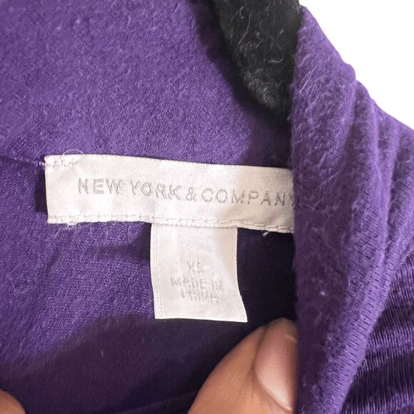 New York & Company Womens Dress XS Purple Paisley - Picture 3 of 3